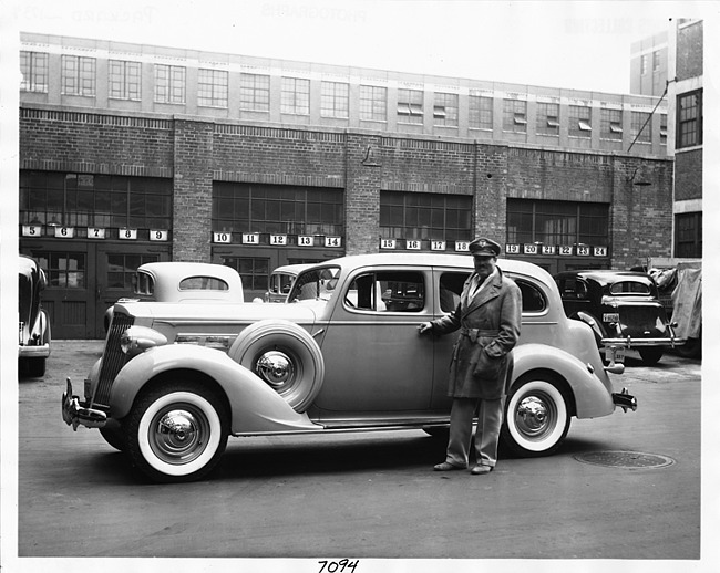 1937 Packard touring sedan and owner Col. Roscoe Turner