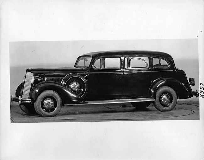 1937 Packard touring sedan, nine-tenths left side view