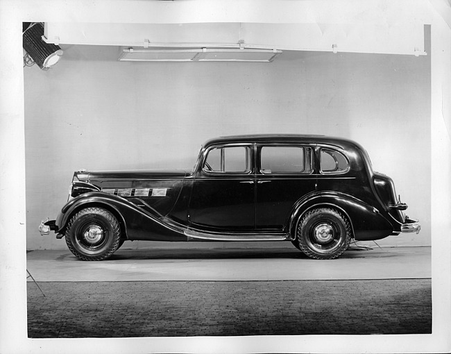 1937 Packard touring sedan, left side view