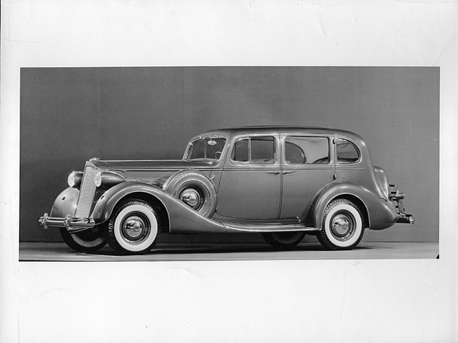 1937 Packard touring sedan, seven-eights left side view