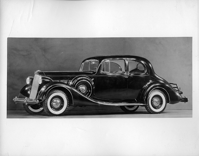 1937 Packard coupe, nine-tenths left side view