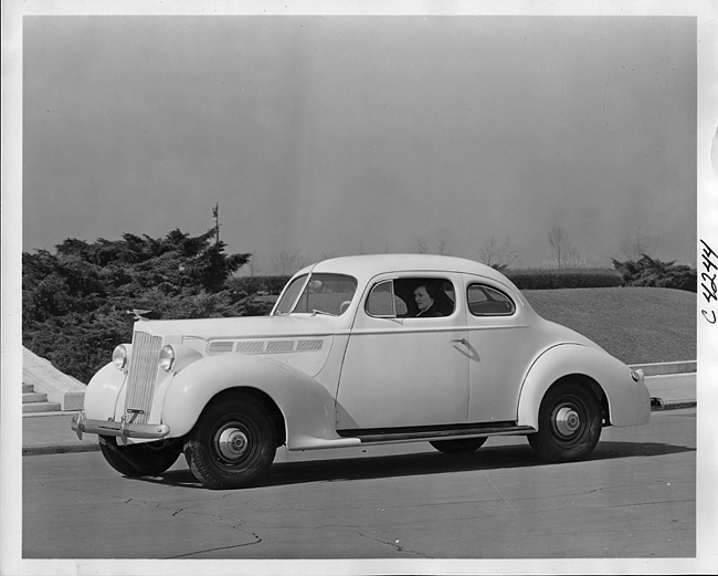 1938 Packard club coupe, nine-tenths left side view