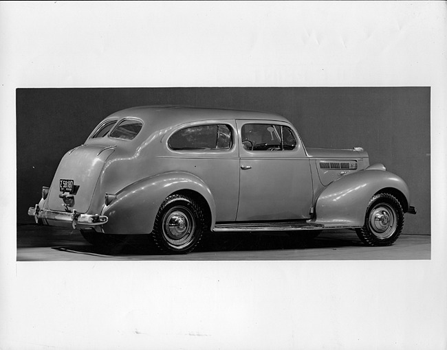 1938 Packard touring sedan, seven-eights right rear view