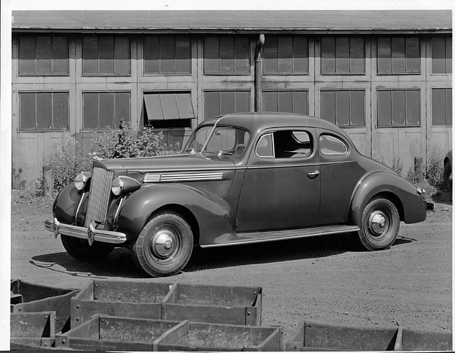 1938 Packard club coupe, four-fifths left side view