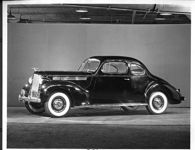 1938 Packard business coupe, four-fifths left side view