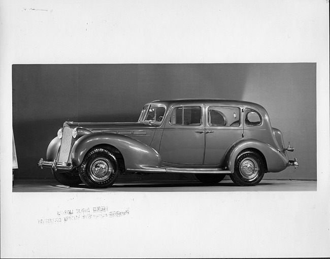 1938 Packard touring sedan, nine-tenths left side view