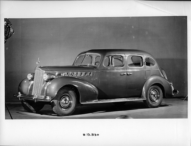 1939 Packard touring sedan, seven-eights left side view