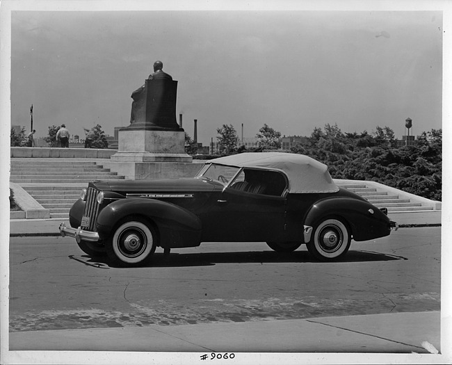 1939 Packard convertible victoria parked on Belle Isle