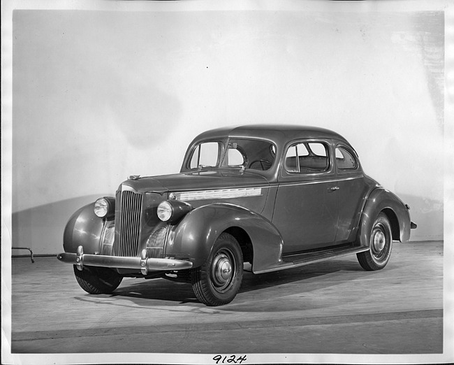 1940 Packard club coupe, three-quarter front left view