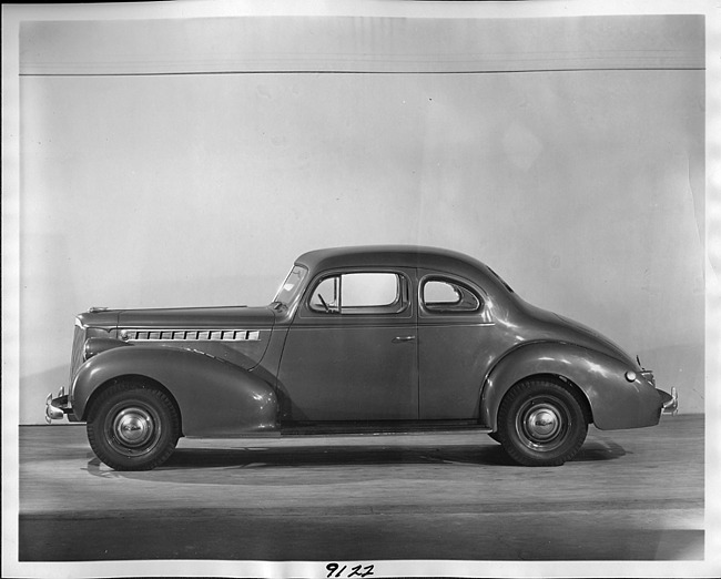 1940 Packard club coupe, left side view