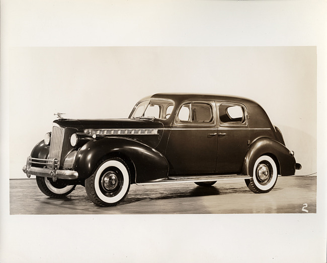 1940 Packard club sedan, three-quarter left side view