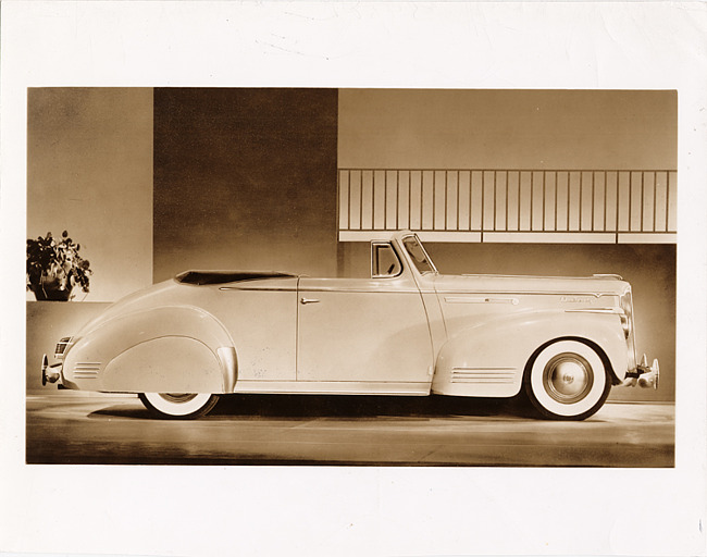 1942 Packard convertible coupe, right side view, top folded