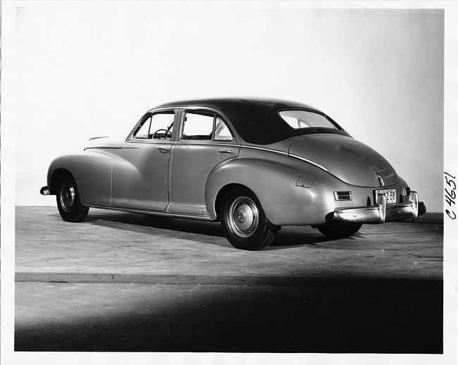 1946 Packard Clipper sedan, three-quarter rear view