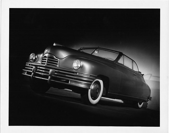 1948 Packard convertible, three-quarter front left view, top folded