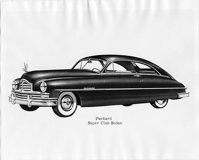 1950 Packard super club sedan, seven-eights left side view