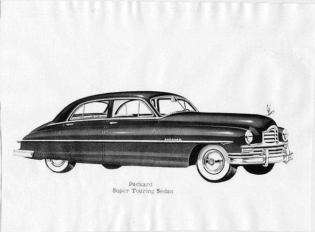 1950 Packard super touring sedan, seven-eights right side view