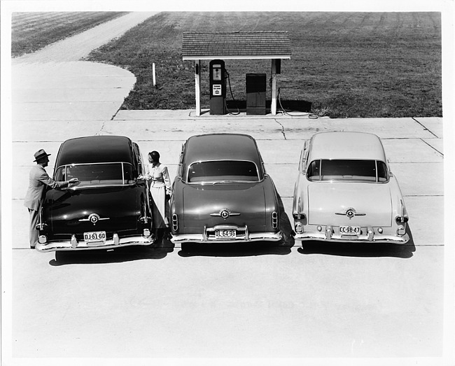 1951 Packards, rear view, at Packard Proving Grounds