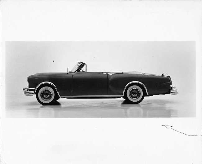 1953 Packard convertible, left side view, top folded