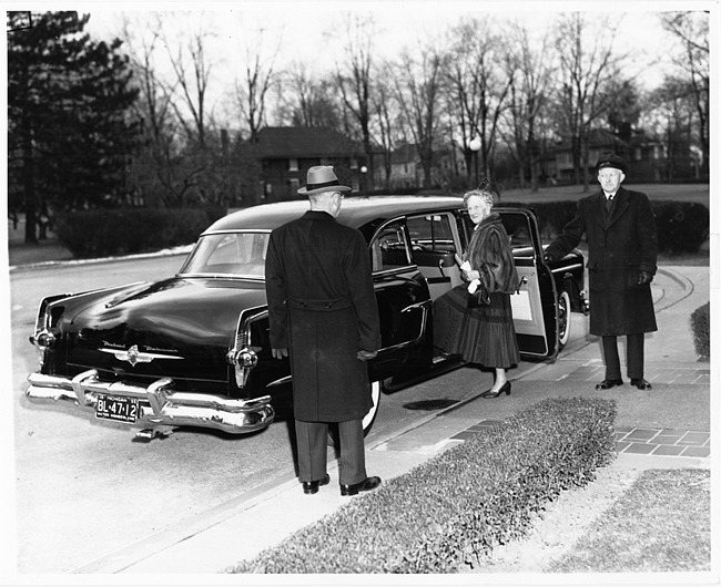 1954 Packard corporate limousine and Mrs. Henry B. Joy