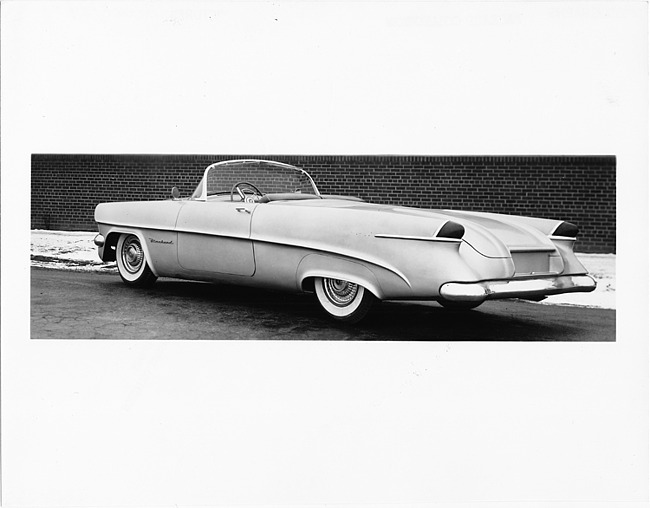 1954 Packard convertible, three-quarter rear left view, top folded