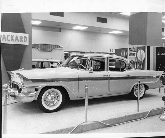 1957 Packard 4-door sedan, nine-tenths left side view