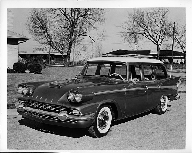 1958 Packard station wagon, three-quarter front left view