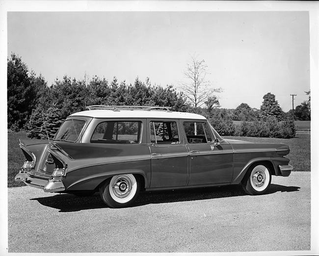 1958 Packard station wagon, seven-eights rear right view