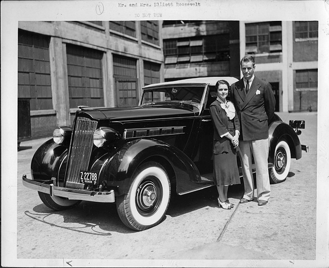 1935 Packard 120 convertible coupe delivered to Mr. and Mrs. Elliott Roosevelt