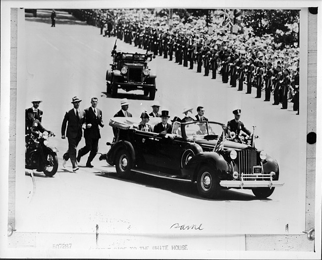 1939 Packard in official reception parade for King George VI & Queen Elizabeth in Washington, D.C.