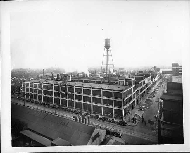 Packard Detroit facility, aerial view, 1935