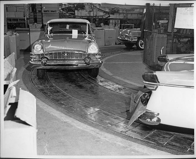 1955 Packards on final assembly line