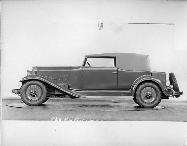 1932 Packard prototype convertible victoria, left side view, top raised