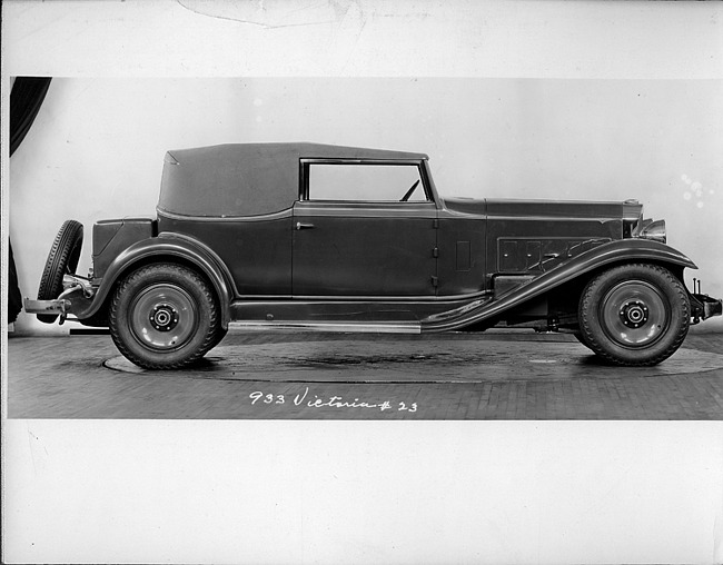 1932 Packard prototype convertible victoria, right side view, top raised