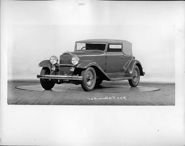 1932 Packard prototype convertible victoria, three-quarter front left view, top raised