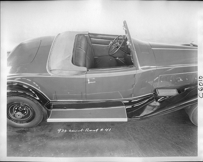 1932 Packard prototype coupe roadster, view from above