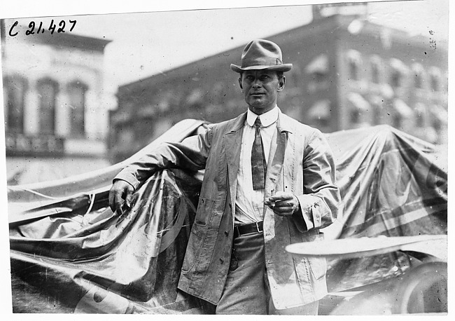 Premier driver in 1909 Glidden Tour automobile parade, Detroit, Mich.