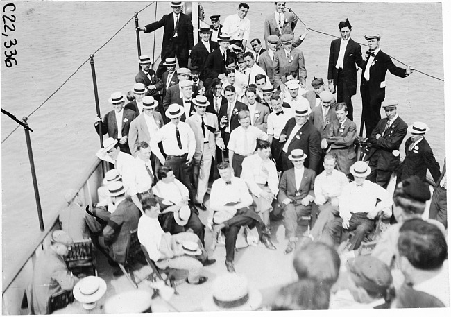 Glidden Tour participants on excursion boat, 1909, Detroit, Mich.