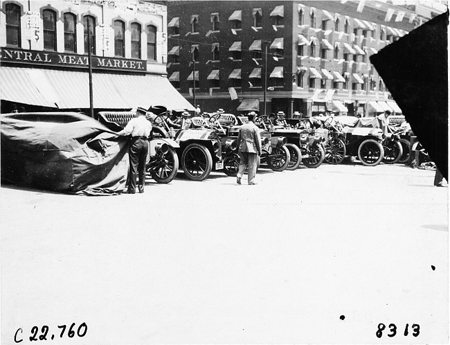 In Detroit, ready for the Glidden Tour, 1909