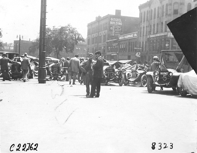 In Detroit, ready for the Glidden Tour, 1909