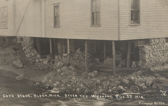 Coy's store, Alden Mich, after the washout Aug 25, 1910