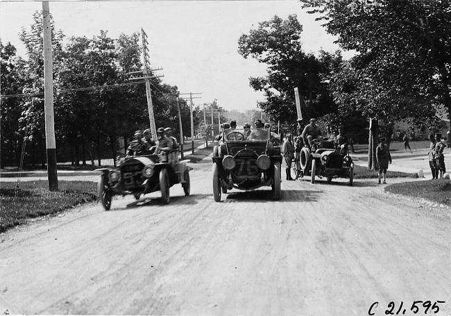 Smithson in Studebaker Press car at reception in South Bend, Ind. at 1909 Glidden Tour