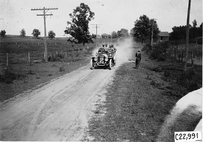 Premier car on the road to Chicago, Ill. at 1909 Glidden Tour