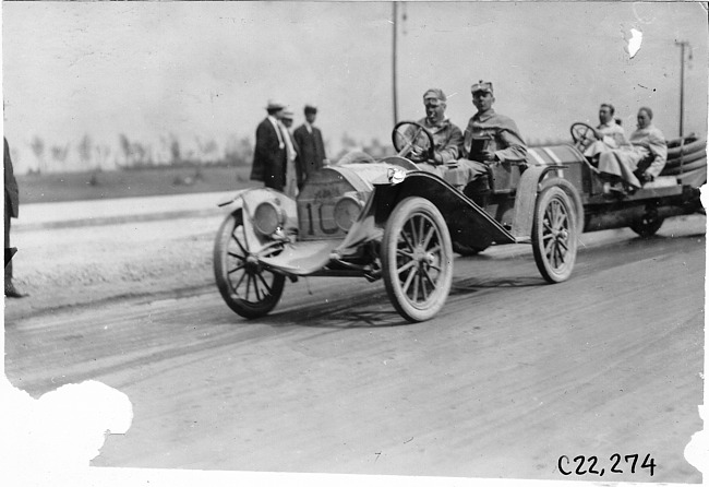 Frank Steinman in Hupmobile car in Chicago, Ill. at 1909 Glidden Tour