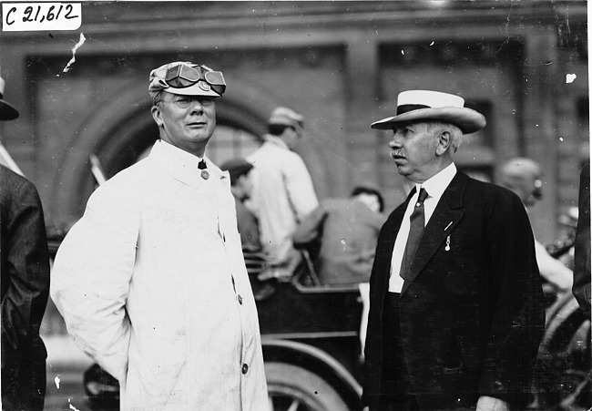 H.M. Swetland and Van Sticklen of the 'Automobile Blue Book' in Chicago, Ill., 1909 Glidden Tour