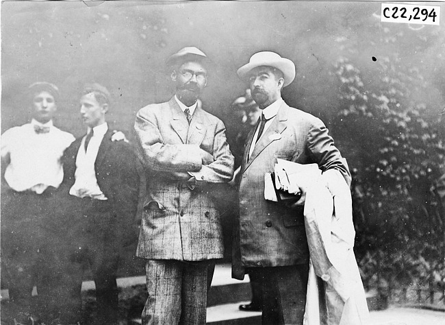 Two men posing for camera shot at the 1909 Glidden Tour