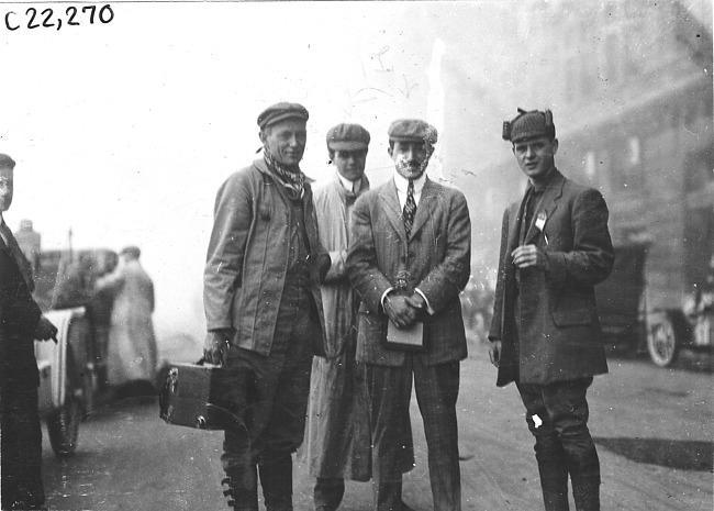 Four men posing for camera at the 1909 Glidden Tour