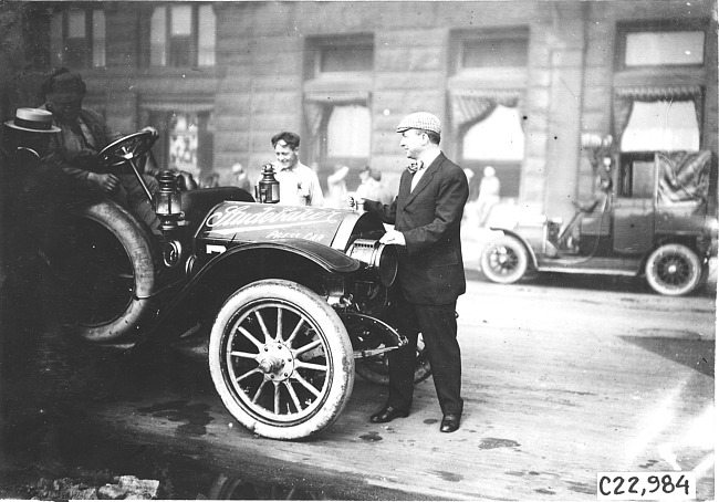Studebaker press car in Chicago, Ill., at the 1909 Glidden Tour