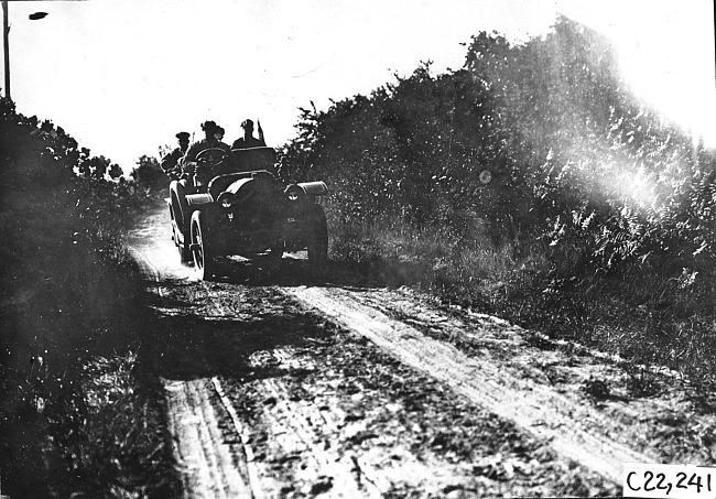 Studebaker press car on road to Sauk City, Wis., 1909 Glidden Tour