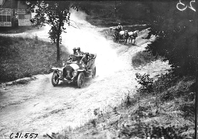 Webb Jay in Premier car on the road to Elroy, Wis., 1909 Glidden Tour