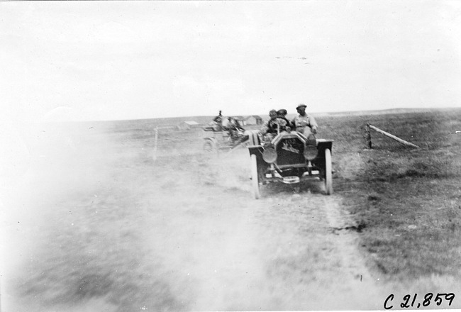 Moline car #102 on the prairie at the 1909 Glidden Tour